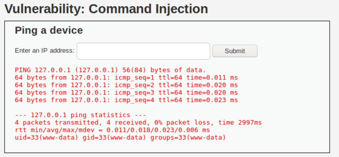 Command Injection example